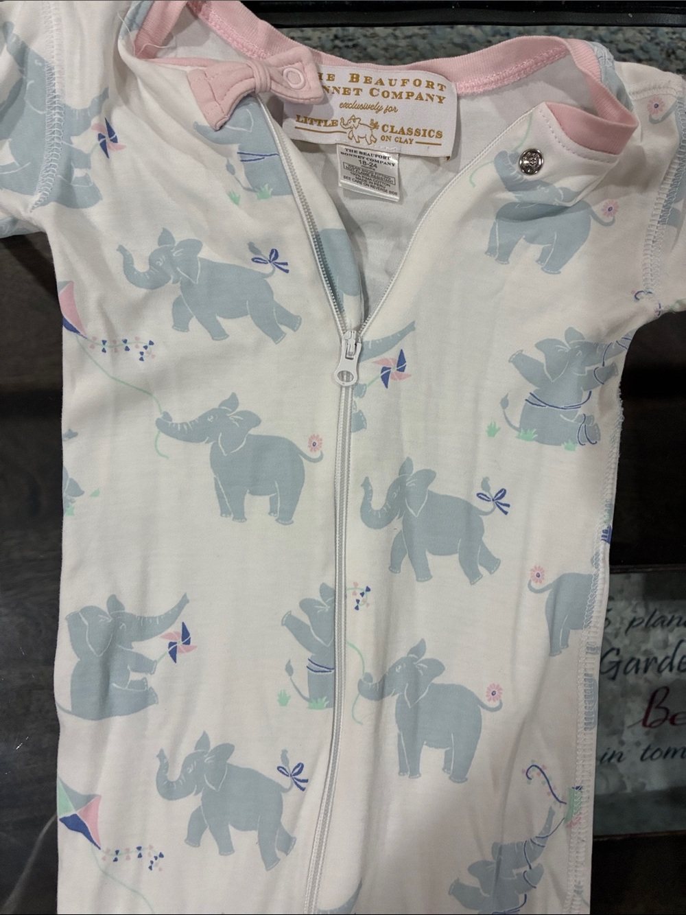 Light Blue Elephant Kids Pajamas - Zippered Sleep Sack